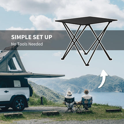 Lightweight Folding Camping Table with Carry Bag for Outdoor Use - Black