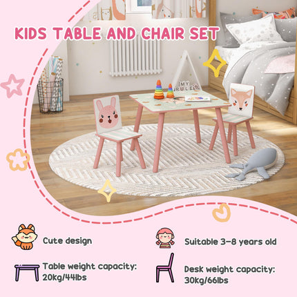 Kids Table and Chair Set with Easel, Paper Roll & Storage Baskets - Pink