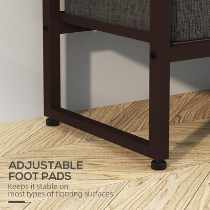 Free Standing Clothes Rail with 3 Fabric Drawers & Storage Shelves - Rustic Brown
