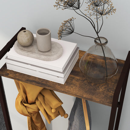 Free Standing Clothes Rail with 3 Fabric Drawers & Storage Shelves - Rustic Brown