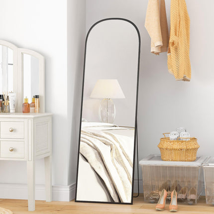 162cm Full-Length Aluminium Frame Standing Mirror - Black