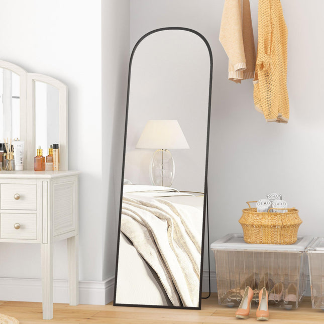 162cm Full-Length Aluminium Frame Standing Mirror - Black