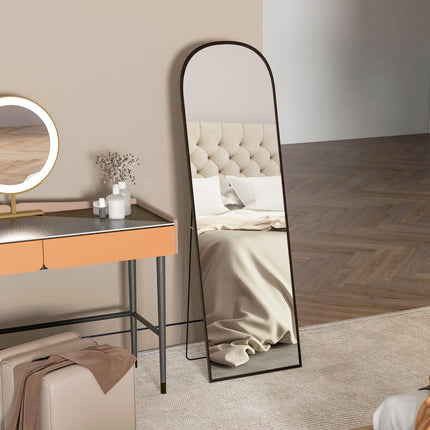 162cm Full-Length Aluminium Frame Standing Mirror - Black
