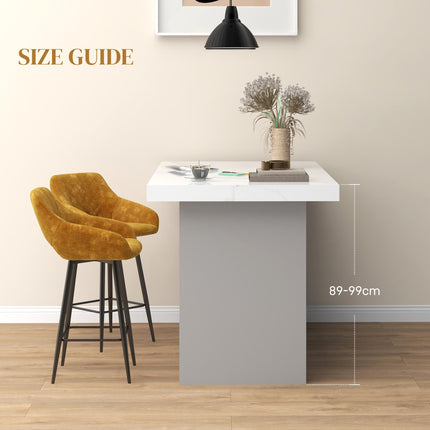 Set of Two Velvet-Feel Bar Stools - Brown