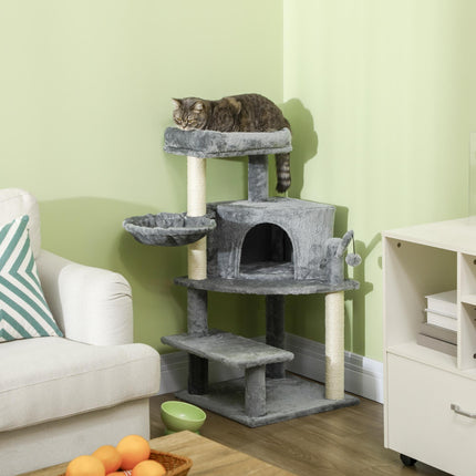 Sisal 100cm Cat Tree Tower with Scratching Post - Grey