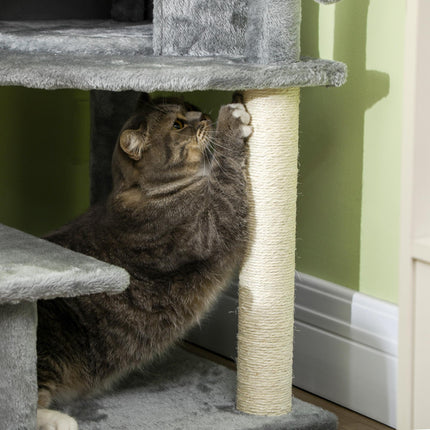Sisal 100cm Cat Tree Tower with Scratching Post - Grey