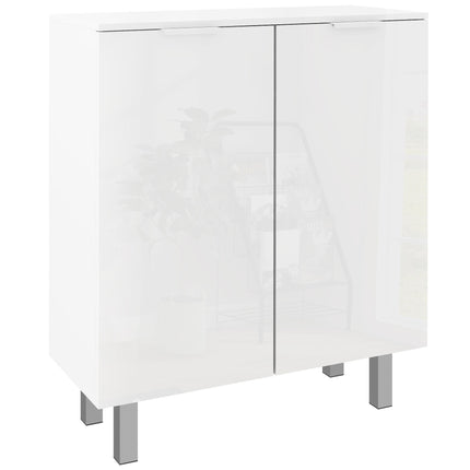 Five-Shelf Shoe Storage Cupboard for 20 Pairs with Soft-Close Doors - White
