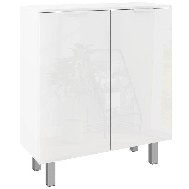 Five-Shelf Shoe Storage Cupboard for 20 Pairs with Soft-Close Doors - White