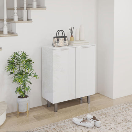 Five-Shelf Shoe Storage Cupboard for 20 Pairs with Soft-Close Doors - White