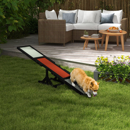 Wooden Dog Agility Seesaw for Big Dogs with Anti-Slip Surface - Black
