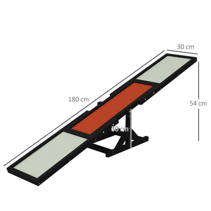 Wooden Dog Agility Seesaw for Big Dogs with Anti-Slip Surface - Black