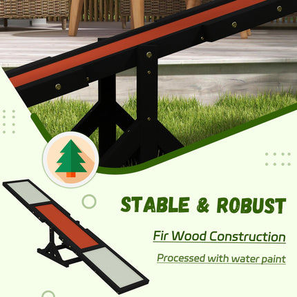 Wooden Dog Agility Seesaw for Big Dogs with Anti-Slip Surface - Black