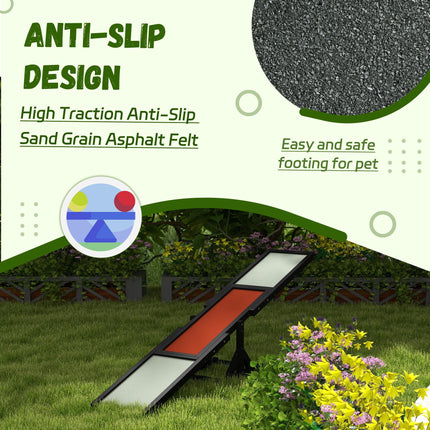 Wooden Dog Agility Seesaw for Big Dogs with Anti-Slip Surface - Black