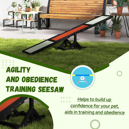 Wooden Dog Agility Seesaw for Big Dogs with Anti-Slip Surface - Black