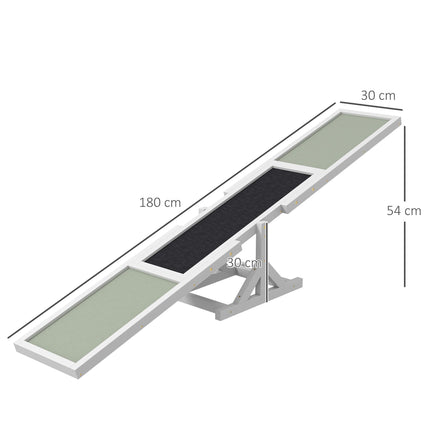 Wooden Dog Agility Seesaw for Big Dogs with Anti-Slip Surface - White