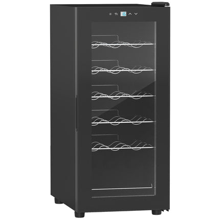18 Bottle Freestanding Wine Cooler with Temperature Control - Black