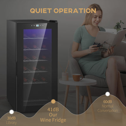 18 Bottle Freestanding Wine Cooler with Temperature Control - Black