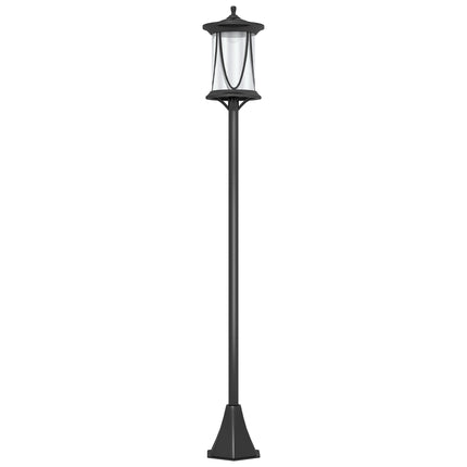 1.3 Metre Solar LED Outdoor Waterproof Lamp Post Light Cool White - Black