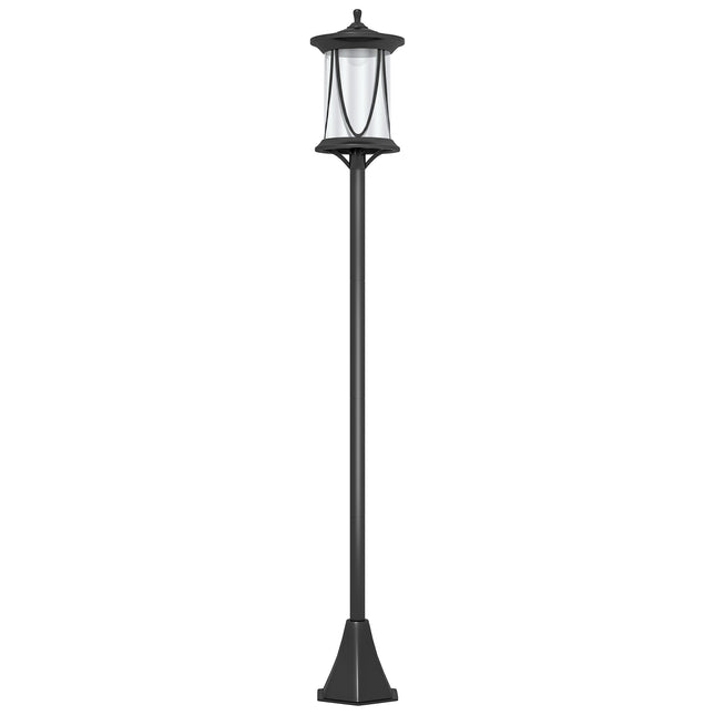 1.3 Metre Solar LED Outdoor Waterproof Lamp Post Light Cool White - Black