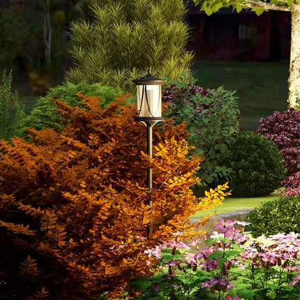 1.3 Metre Solar LED Outdoor Waterproof Lamp Post Light Cool White - Black