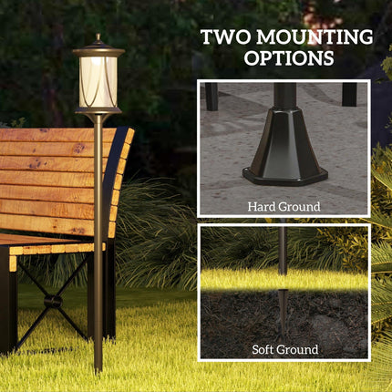 1.3 Metre Solar LED Outdoor Waterproof Lamp Post Light Cool White - Black