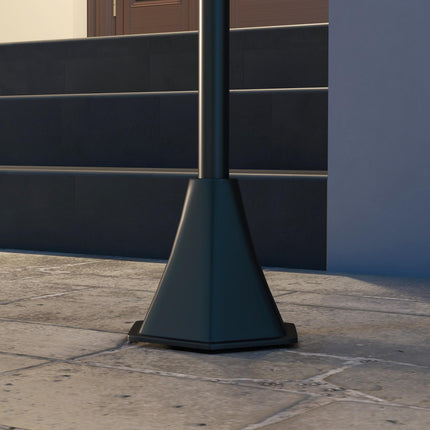 1.3 Metre Solar LED Outdoor Waterproof Lamp Post Light Cool White - Black