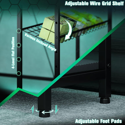 Reversible L-Shaped LED Gaming and Work Desk with USB Ports - Black