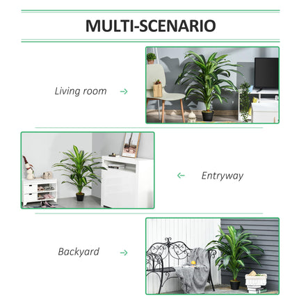 Set of 2 Artificial 110cm Dracaena Trees with Nursery Pots - Green