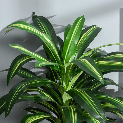Set of 2 Artificial 110cm Dracaena Trees with Nursery Pots - Green