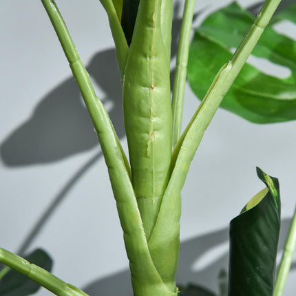 Set of 2 Artificial Monstera Trees 100cm with 21 Leaves in Nursery Pots - Green