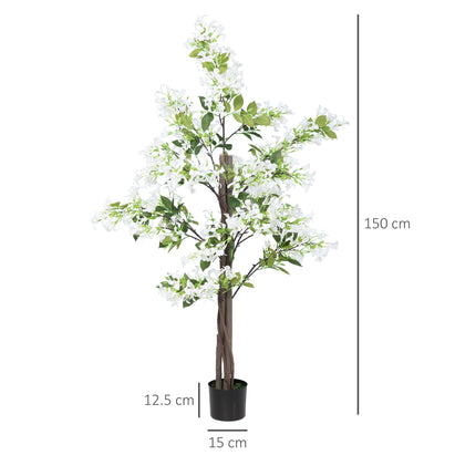 Set of 2 Artificial Honeysuckle Plants with Curved Boots - White
