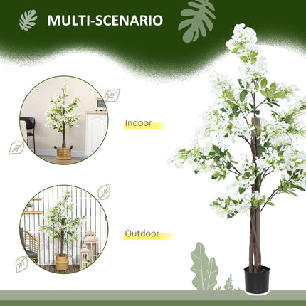 Set of 2 Artificial Honeysuckle Plants with Curved Boots - White