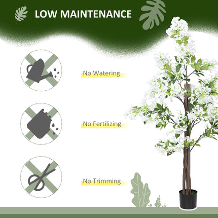 Set of 2 Artificial Honeysuckle Plants with Curved Boots - White
