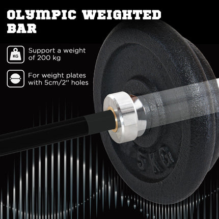 210cm Barbell Set, Barbell Bar for 5cm Weight Plates for Loading 200kg Weight Plates, for Home Gym Weight Training