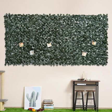 Set of 2 Artificial Leaf Hedge Screens 300x150cm UV-Stabilised - Dark Green