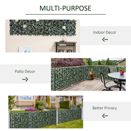 Set of 2 Artificial Leaf Hedge Screens 300x150cm UV-Stabilised - Dark Green