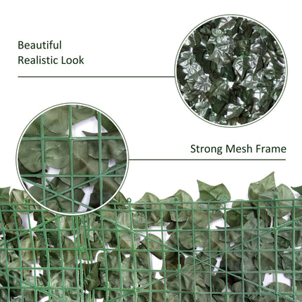 Set of 2 Artificial Leaf Hedge Screens 300x150cm UV-Stabilised - Dark Green