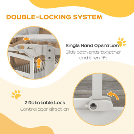 Pressure Fit Dog and Cat Stair Gate with Auto Close & Double Lock, 74-80cm Opening - White
