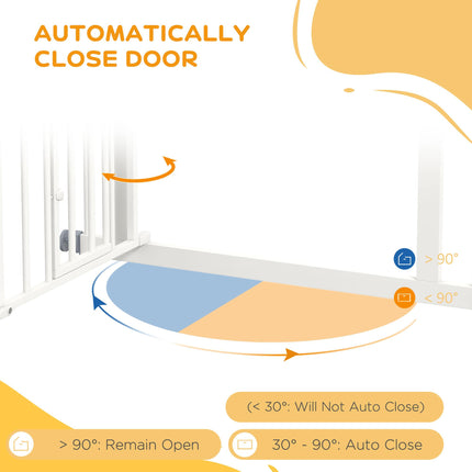 Pressure Fit Dog and Cat Stair Gate with Auto Close & Double Lock, 74-80cm Opening - White