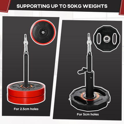 Cable Machine Pulley System with 2x5kg Olympic Weight Plates and Lat Pull Down - Black