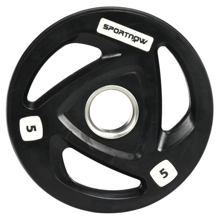 Cable Machine Pulley System with 2x5kg Olympic Weight Plates and Lat Pull Down - Black