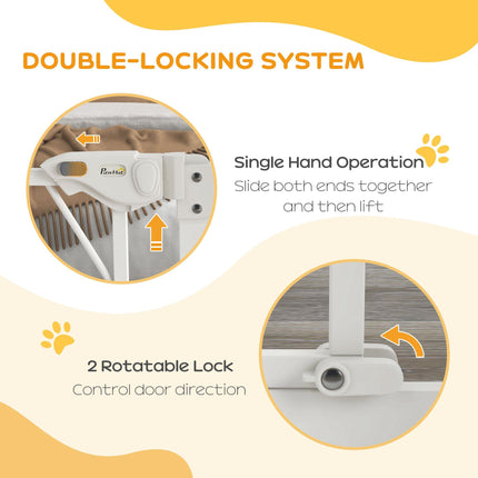 Pressure Fit Stair Dog Gate with Auto Close & Double Lock for 74-100cm Openings - White