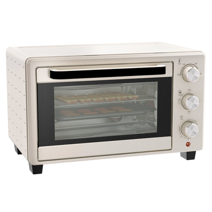 21 Litre Countertop Mini Oven with Adjustable Temperature - Cream