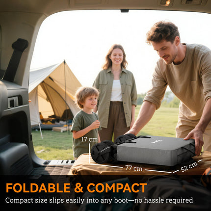 Folding Cargo Wagon Trolley with Telescopic Handle and Multi-Terrain Wheels - Dark Grey