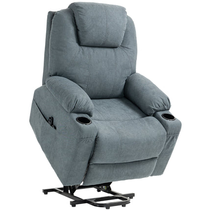 Lift-and-Recline Massage Armchair with Heat and 8-Point Vibration Massage - Grey