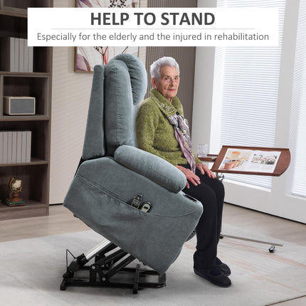 Lift-and-Recline Massage Armchair with Heat and 8-Point Vibration Massage - Grey