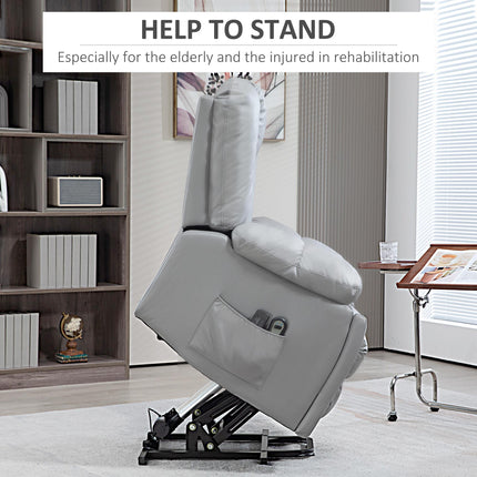 Leathaire Eight Massage Point Armchair, with Reclining Back - Charcoal Grey