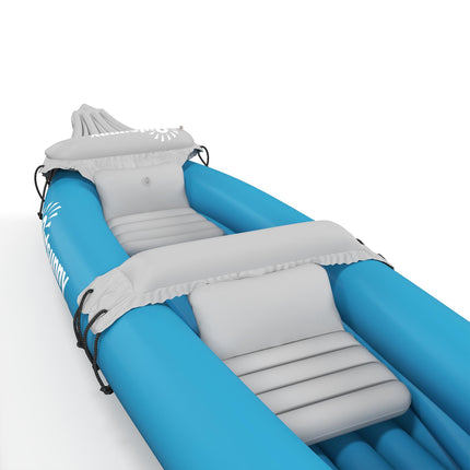 Two-Person Inflatable Kayak Set with Air Pump and Aluminium Oars 318x80x50cm - Blue