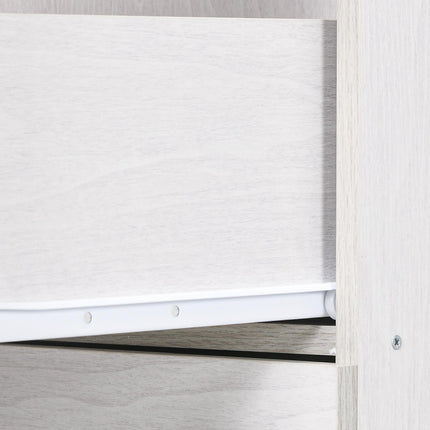 Four-Drawer Lockable Filing Cabinet with Hanging Bars - White Wood Effect