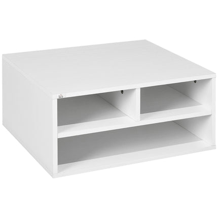 Three-Compartment Printer Storage Cabinet with Flat Top Surface - White